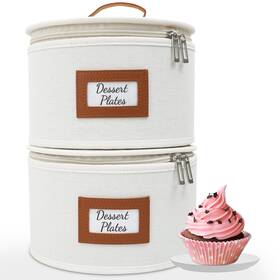 Homelux Theory 608597890808 Dessert Plate Storage Box 2pc Ivory Hard Shell China Containers 24 F