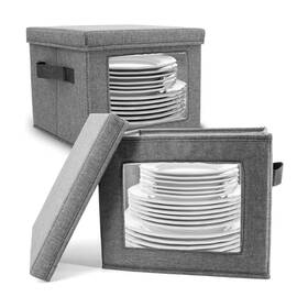 Homelux Theory Csc Square12 Hard Shell China 11. Plate Storage 12 Inch Cube 2pc Dark Gray