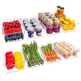 Fb001 Homer Clear Plastic Refrigerator Organizer Bins 8 Pieces Organi