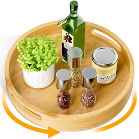 B094mt9xlq Homerays Lazy Susan Organizer 13 Inch Non-skid Bamboo For Kitchen