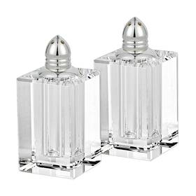376095 Homeroots Set Of Two Clear And Silver Crystal Pepper Shakers 376095 Homeroots Set Of Two Clear And Silver Crystal Pepper Shakers
