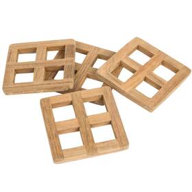 478235 Homeroots Set Of Four 3.00 Inch Square Wood Coaster 478235 Homeroots Set Of Four 3.00 Inch Square Wood Coaster