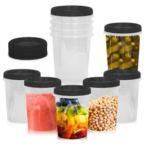729940038 Homeygear Black - 12 Pk Airtight Deli Containers With Lids Twist Lock Top Clear Food