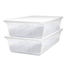 3241clwhdc.02 Homz 2-pack Snaplock Large Clear Plastic Storage Organizer Bins With Lids 41 Q