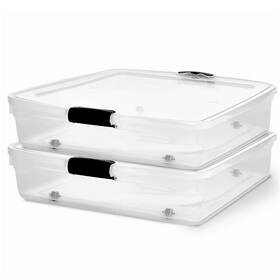 3460clgrdc.02 Homz 2-pack Under Bed Storage Clear Plastic Containers With Lids 56 Quart
