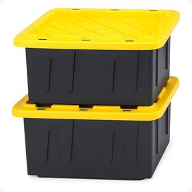 4415bkyldc.02 Homz 2-pack Durabilt Heavy Duty Plastic Storage Bins With Lids 15 Gallon B