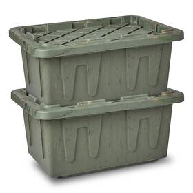 4415cmogdc.02 Homz 2-pack Durabilt Tote Heavy Duty Plastic Storage Bins With Lids 15 Gall