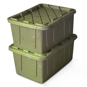 4427cmogdc.02 Homz 2-pack Durabilt Tote Heavy Duty Plastic Storage Bins With Lids 27 Gall
