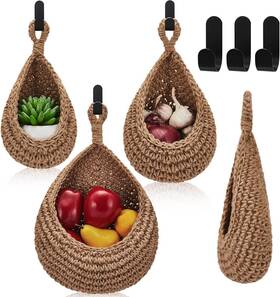 Ex-honeydak-672 Honeydak Teardrop Hanging Baskets Onion Basket Coat Bohemian Storage Fruit Wall Linen Ex-honeydak-672 Honeydak Teardrop Hanging Baskets Onion Basket Coat Bohemian Storage Fruit Wall Linen