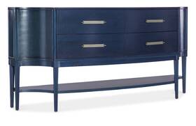 628-85152-45 Hooker Furniture 628-85152 Melange 75 Inch W 4 Drawer Cherry Veneer - Dark Blue /