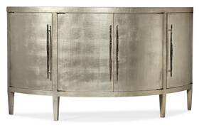 638-85555-95 Hooker Furniture 638-85555 Melange 76 Inch W Maple Veneer - Champagne Silver Leaf /