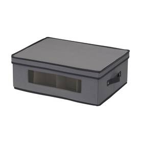 52531-1 Household Essentials Gray Tumbler China Storage Box Chest Holds 12 Mugs Mug