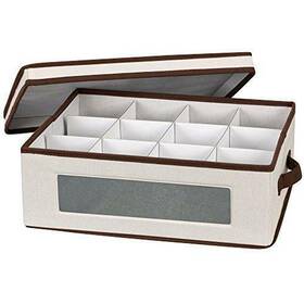 Household Essentials 726084766518 538 Vision China Storage Box For Tea Cups And Mugs With Lid