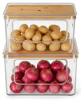 Hg-pb2 Hudgan Pantry Organizers And Storage 2 Stackable Bins For Onion Pot