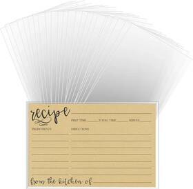 Tcd-104 Hvswly 100pcs 3x5 Recipe Card Protectors Clear Plastic Sleeves Transparen