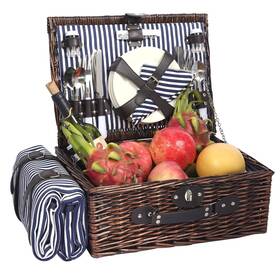 Hybdamai 709930304256 Picnic Basket For 4 Persons With Waterproof Blanket And Insulated Cool