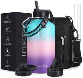 26080 Hydropal 无 Half Gallon Water Bottle With 2 Lids Chug Lid And Straw 64oz Insulat