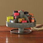 I457-amc0013 Benzara Galvanized Lazy Susan Organizer With Pockets 192551110946 I457-amc0013 Benzara Galvanized Lazy Susan Organizer With Pockets 192551110946
