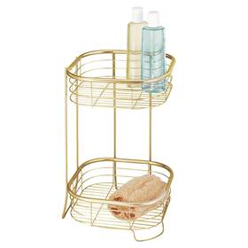 27970 Idesign 2-tier Bathroom Freestanding Square Shower Caddy Organizer - Gold