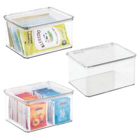 27978m3 Idesign Plastic Stackable Hinged-lid Pantry Or Kitchen Storage Box - Set Of 3