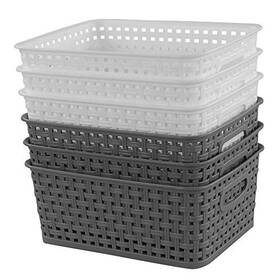 10491 Idomy 6-pack Plastic Storage Baskets/bins Rectangle