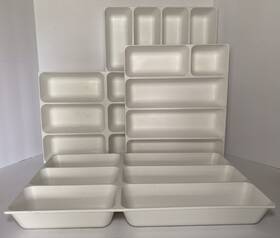 802.635.25 Ikea 4pc Variera Flatware Tray Kitchen Drawer Organizer White Set 22157 Variety