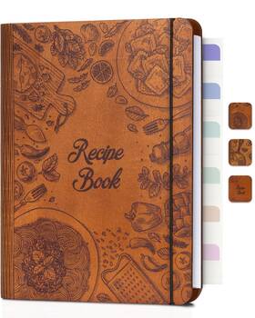 Ikedas 974482110066 Woodcover Blank Recipe Book To Write In Your Own Recipes Binder For H