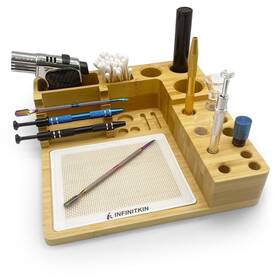 Mj-001 Infinitkin Bamboo Desk Organizer Wax Carving Tools Holder With Non-stick Silicone Mat P