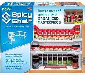 B071yzp8v6 Infomercials Inc. The Spicy Shelf Deluxe 1 Set 2 Shelves Spice Rack Organizer White New Open Box
