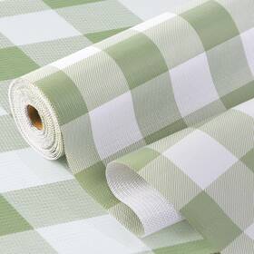 Sl015-fggn456 Insigoo Practical Gingham Green Shelf Liner Non-adhesive Drawer Non-slip Cab Inch
