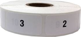 H2-19 Instocklabels.com White With Black 1-1000 Consecutive Number Stickers 3/4 Inch X 1 1/2 Wi