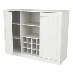 Inval 707036535508 Shaker Style Washed Oak 2-door Wine Rack Buffet