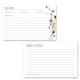 Invitationhouse 663151954501 Wildflower Boho Recipe Cards - Set Of 48