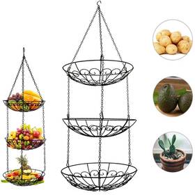 Ipstyle 700401317355 3-tier Fruit Basket Vegetable And Produce Storage Rustic Brown Iron Hanging K Ipstyle 700401317355 3-tier Fruit Basket Vegetable And Produce Storage Rustic Brown Iron Hanging K