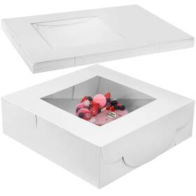 Yua-ireer-1392 Ireer 10 Pcs 16 X 5 Inch Cake Boxes With Window White Bakery Large