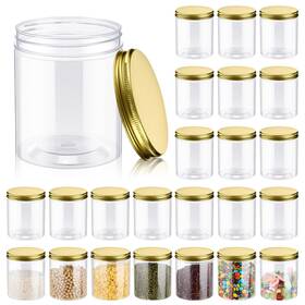 Dn-irenare-236345 Irenare 24 Pcs 16 Oz Plastic Jars With Lids Clear Containers Wide Mou