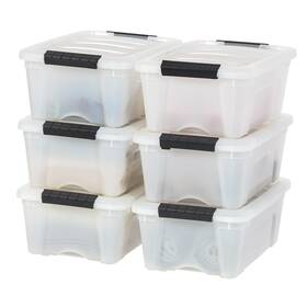 100325 Iris Ohyama Usa 13 Quart Stackable Plastic Storage Bins With Lids 6 Pack - Bpa-free M