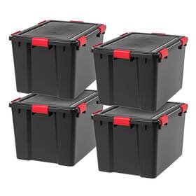 588781 Iris Ohyama Usa Weatherpro 74 Quart Storage Bins With Lids 4 Pack Bpa-free Plastic Ga