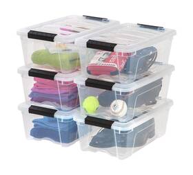 100317 Iris Usa 13 Quart Plastic Storage Box With Lid And Latches - 6 Pack Bpa-free