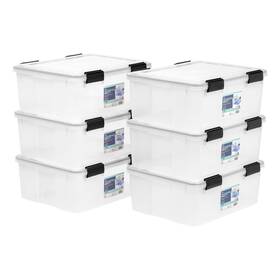 585430 Iris Usa Weatherpro 31 Quart Storage Bins With Lids 6 Pack Bpa-free Plastic Ga