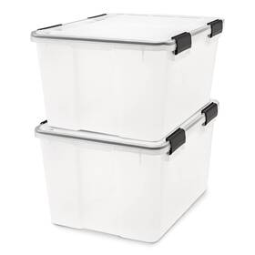 586358 Iris Usa Weatherpro 47 Quart Storage Bins With Lids 2 Pack Bpa-free Plastic Ga