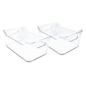 Isaac Jacobs 191631024517 2-pack Large Clear Storage Bins 13.5 Inch X 10 6