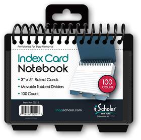 03512 Ischolar Index Card Book Poly Wire 3 Tabs Color Will 3x5 Inches Clear