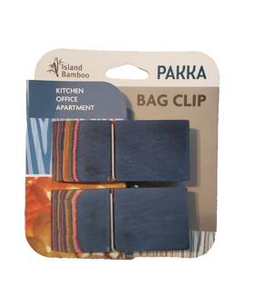 Island Bamboo 096444413025 Pakkawood Bag Snack Chip Clips Rainbow Blue-2 Per Package