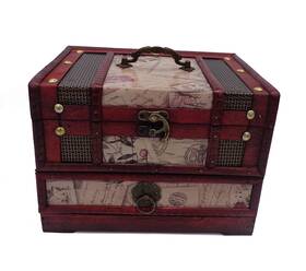 Itun 689805636043 Vintage Wooden Jewelry Box Storage Organizer Container Case Gift For Wome