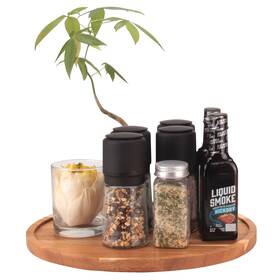 Iur-xzcp-9 Iurrdop 9 Inch Wooden Lazy Susan Turntable Acacia Wood Spinning Organizer For Dining