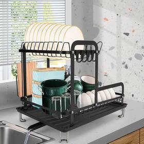 Iyebau 749727536293 Dish Drying Rack 16.5 11.8 13.6ftft 2 Tier Over The Sink Dishrack Strainer