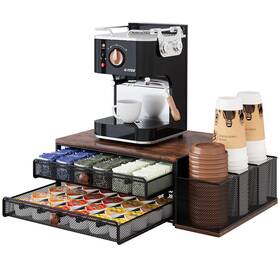 Bk-yj-267 Izlif Coffee Bar Organizer 60 Capacity K Cup For Countertop 2 Tier Slid