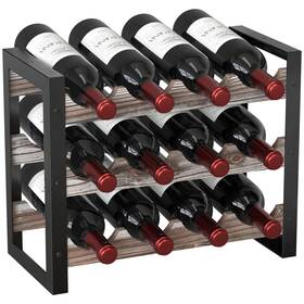 J Jackcube Design 809311879006 Wine Rack Freestanding Floor 3 Tier Stackable 12 Bottle
