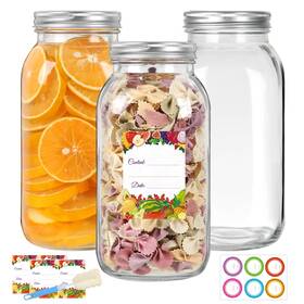 Jw-241106-002 Jaisie.w 64oz Wide Mouth Mason Jars 3pack - Half Gallon Glass 64fl.oz